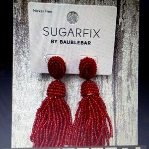 GORGEOUS-NWT SUGARFIX RED BEADED DANGLE EARRINGS
